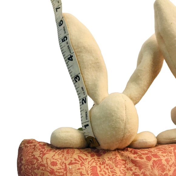 Happy Easter Bunny Rabbit Throw Pillow Embellished Decor Vintage Rare - Picture 8 of 10